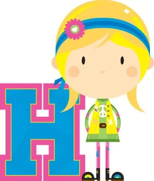 H is for Hippie  Stock-Illustration