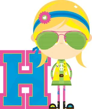 H is for Hippie  Stock-Illustration