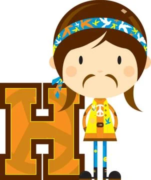 H is for Hippie  Stock-Illustration