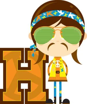 H is for Hippie  Stock-Illustration