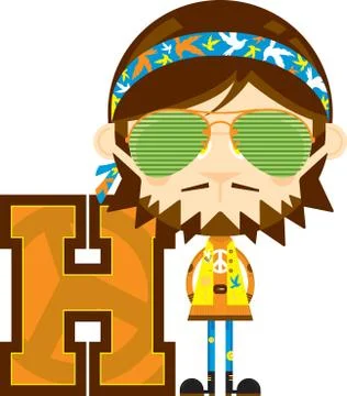 H is for Hippie  스톡 일러스트
