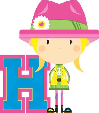 H is for Hippie  库存插图