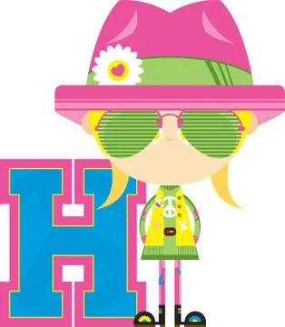 H is for Hippie  Stockillustratie
