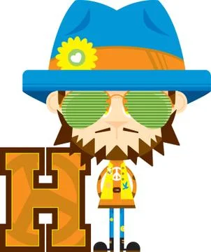 H is for Hippie  Stock-Illustration