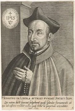 H. Ignatius van Loyola; Icone Institutorum Sex Illustrium in Christiana Re... Stock Photos
