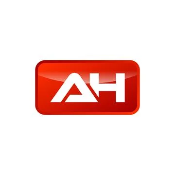 A H Initial Letter Rectangle Shape Logo Template 스톡 일러스트