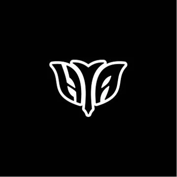 H A Initials bow arrow, simple modern minimalist design. black and white. Illustrazione stock