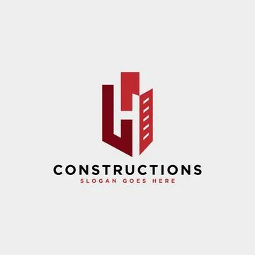 H latter logo, building, constructions icon logo Ilustración de archivo