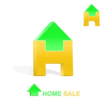 H letter with arrow Stock Illustration
