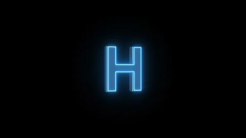 H letter blue neon light background video Stock Footage 123749778