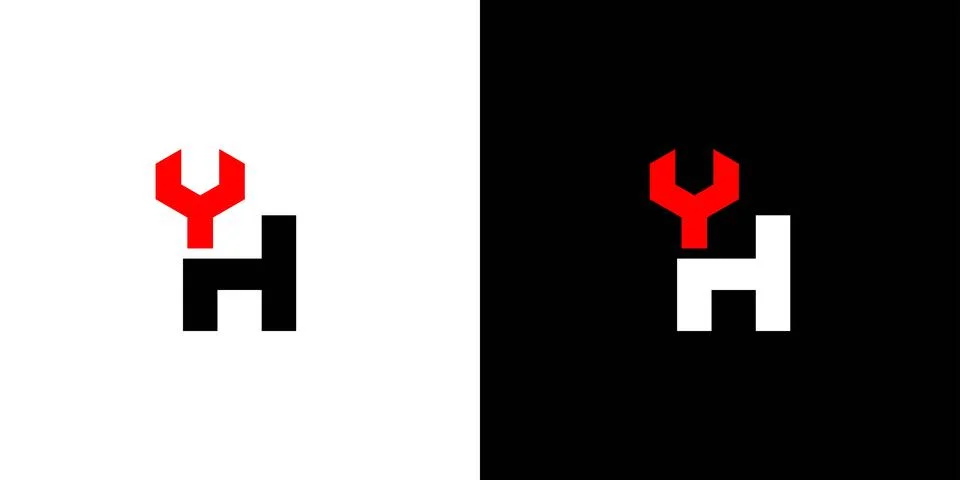 H letter initial engineering logo design modern and unique Stock Illustration