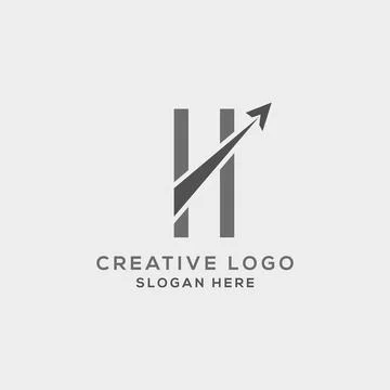 H letter initial incorporated with Arrow logo design vector illustration. Usa Stock Illustration