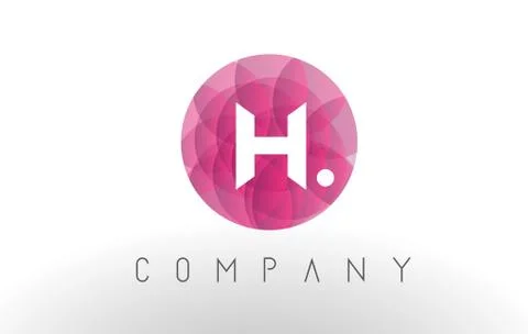 H Letter Logo Design with Circular Purple Pattern. Stock Illustration