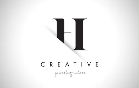 H Letter Logo Design with Creative Paper Cut Stock Illustration