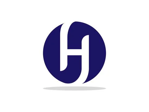 H letter logo vector design, circular shape logo, icon Illustrazione stock