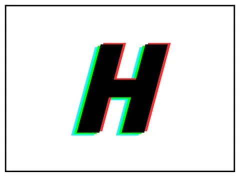 H letter logo, vector desing font .Dynamic, split-color, shadow of  number re Stock Illustration