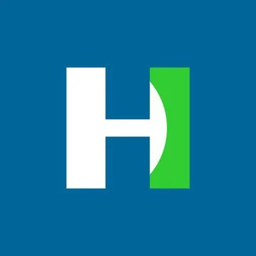 H letter logo vector illustration. H Lettermark simple iconic logo design. Illustrazione stock
