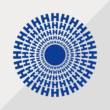 H letter patterns conceptual mandala vector illustration. H text textures Stock Illustration