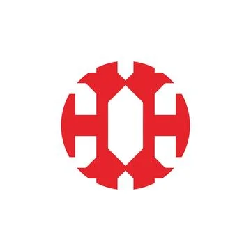 H logo design easy catchy h symbol aa3 Stock Illustration