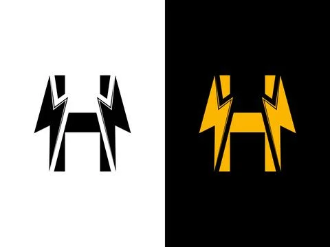 H logo energy vector for identity company. initial letter volt logo template Stock Illustration