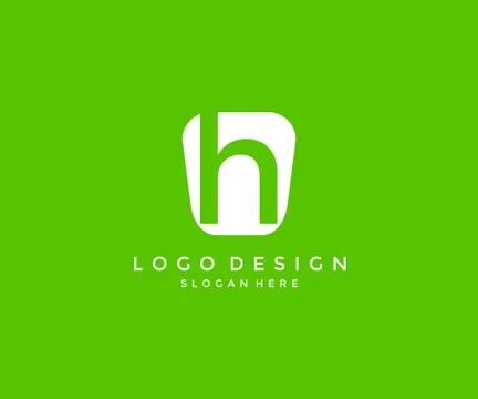 H Logo inside modern abstract shape Stockillustratie