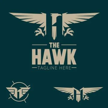 H logo. letter based Hawk bird theme vector Stock Illustration