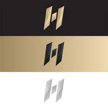H logo with shiny diamond effect Stock Illustration