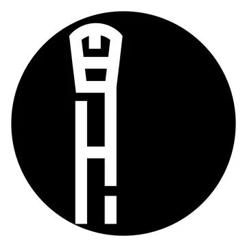 H monogram logo in black circle minimal design Stock Illustration