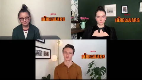H. Osterfield, D. Shaw, T. Graham talking about 'The Irregulars Season 1' - 2021 Video stock 154360121
