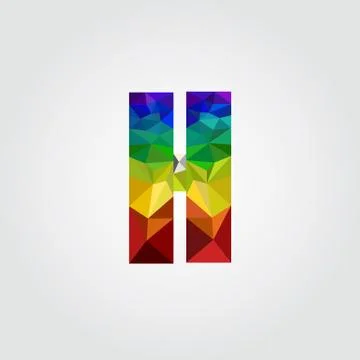 H Polygon alphabet colorful font style. Vector illustration Stock Illustration