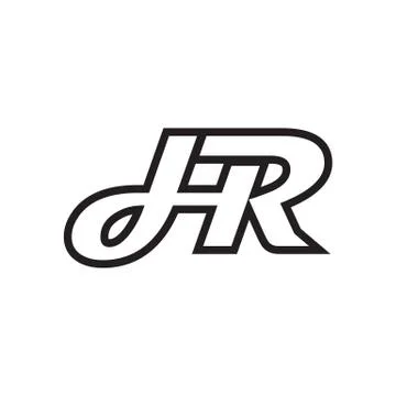 H R script letter lines design vector Stock Illustration