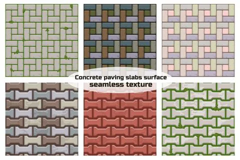 H shaped paving slabs surface. Seamless texture Stock Illustration