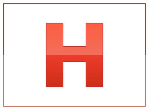 H vector font, made of dark and light red colors. For letter logo, brand labe Stock Illustration