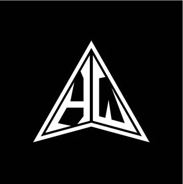 H W initials in the form of a modern minimalist arrow. perfect for letters, g Illustrazione stock