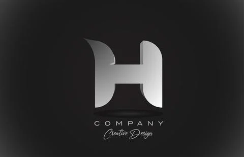 H white gradient alphabet letter logo icon with black background. Creative de Stock Illustration