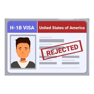 H1 b visa application getting rejected with stamp Stock Illustration