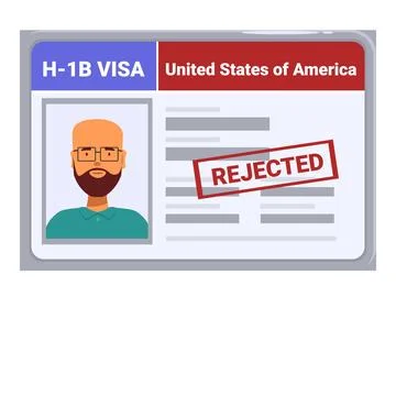 H1 b visa application getting rejected with red stamp Illustrazione stock