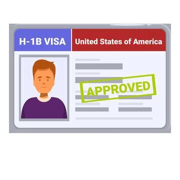 H1 b visa approved for working in the united states Stock Illustration