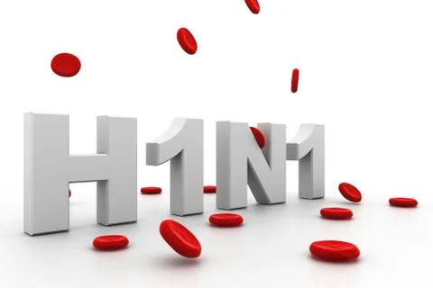 (H1N1) - highly rendering 3d image.. Stock Illustration