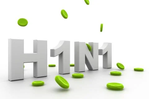 (H1N1) - highly rendering 3d image.. Stock Illustration