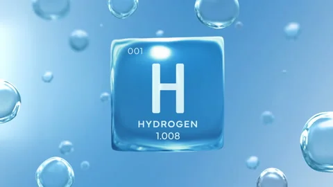 "H2 Hydrogen" Titled Water Cube Bubble Background Loop with Water Molecules 스톡 동영상 235643067