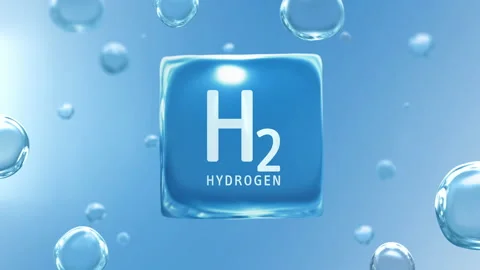 H2 Hydrogen Water Bubble Cube Infographics Background Loop Water Molecules Video stock 169068214