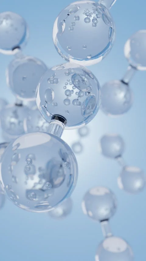H2 molecule on blue background Stock Footage 285445707