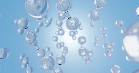 H2 molecule on blue background Video stock 285445889