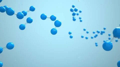 H2 Molecule Hydrogen H2 hydrogen molecule in the liquid. 3d illustration.  Stock-Fotos