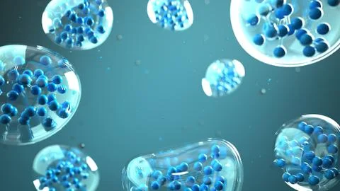 H2 Molecules Bubbles Stock Illustration