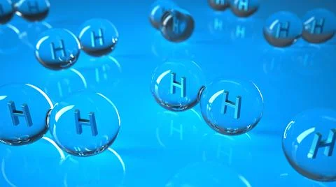 H2 Molecules Hydrogen Stock Illustration
