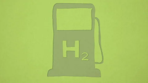 H2 new fuel sources, animation for ideas and eco-sustainable themes Stock Footage 154256104