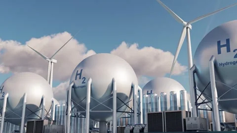 H2 production. Small bloom. Glow effect. Time lapse. 3D render. 스톡 동영상 289386700