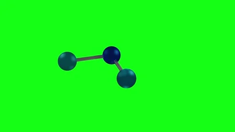 H20 Particle 3D Molecule Spinning over Green Background Stock Footage 338312352
